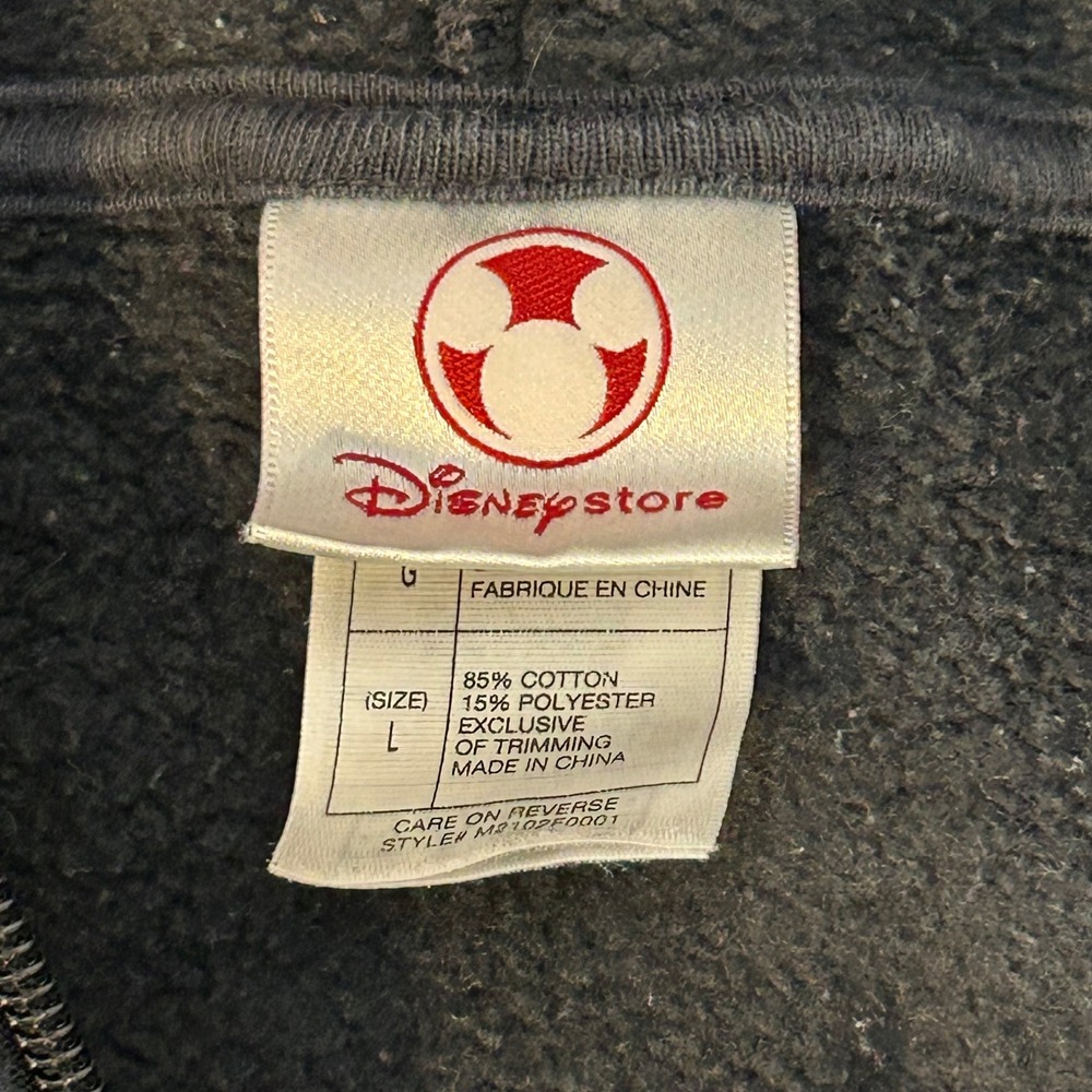 Disney Store Minnie Mouse Daisy Flower Zip Up Hoodie Sweatshirt Black - Picture 3 of 7